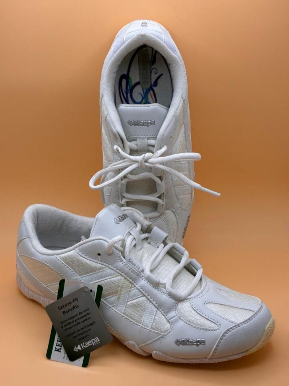 NWT* Kaepa Stellarlyte White Cheer Cheerleading White Shoes Sneakers 6570 Sz 9.5